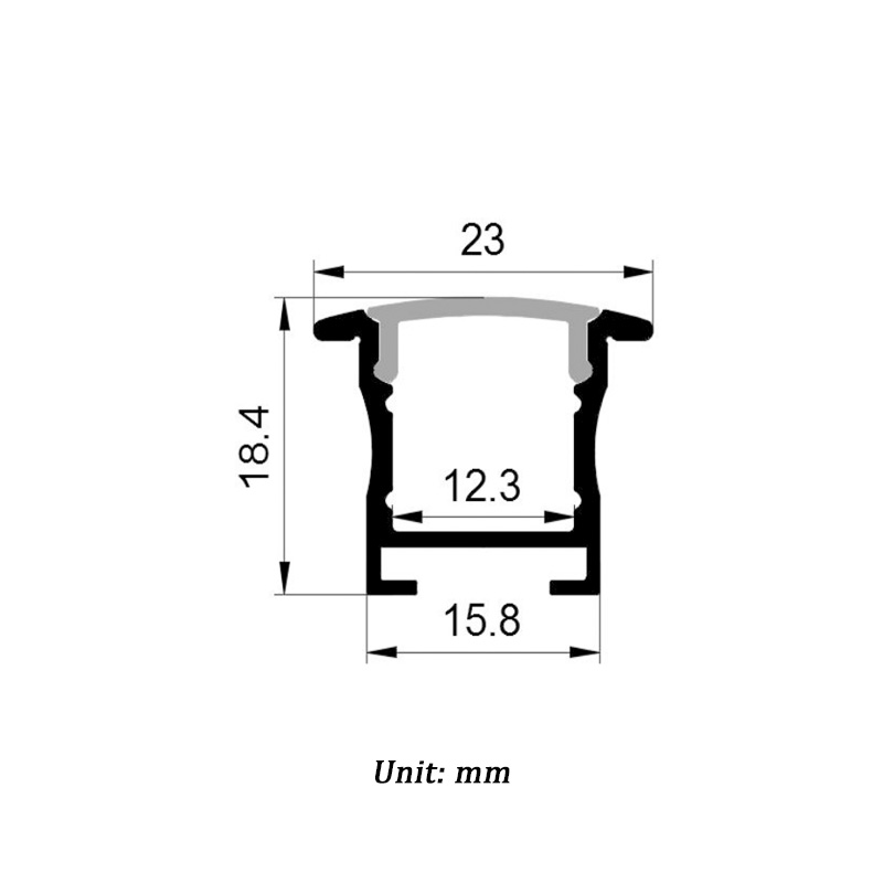 LED Channel Diffuser With Flange For 12mm Strip Light LED Channel Diffuser With Flange For 12mm Strip Light